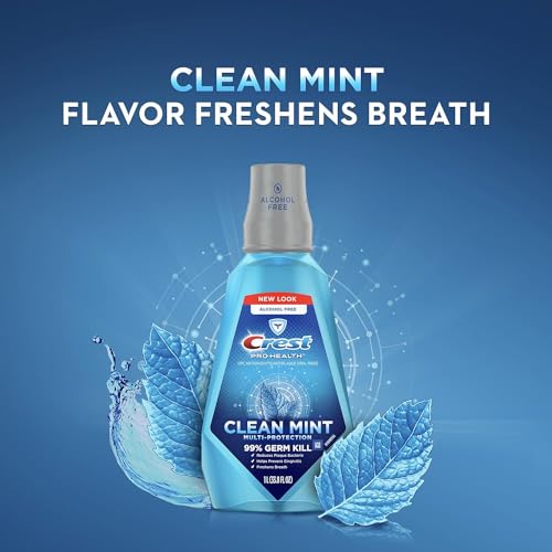 Crest Pro-Health Mouthwash Oral Rinse, Refreshing Clean Mint, 250 Milliliter (Pack of 3)