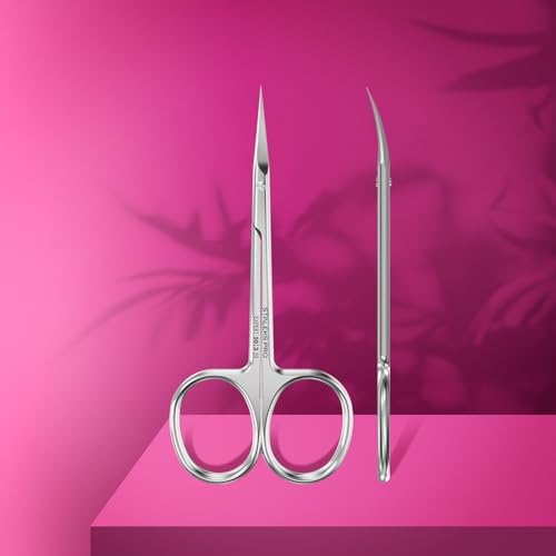 STALEKS Pro Expert 50 Type 3 Cuticle Scissors – Premium Quality Manicure Scissors – Stainless Steel Curved Scissors for Cuticles – Long Lasting Beauty Scissors for Cuticle Nail Care