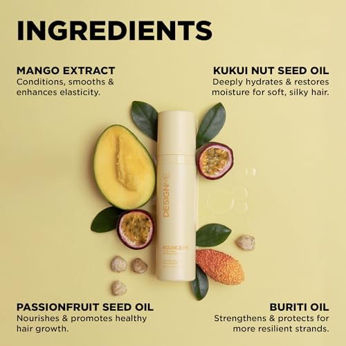 Design.Me BOUNCE.ME Curling Gel Spray | Frizz-Free Curl Defining Gel - Refresh Curls, Waves, Coils | Non-Crunchy, Non-Sticky Formula - Climate Control Styling, 7.77Oz