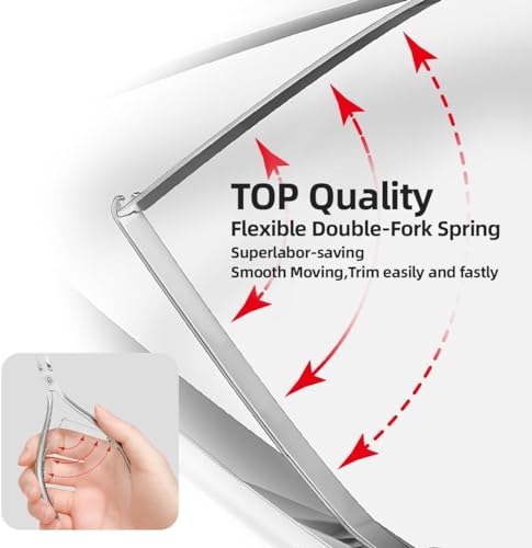 Cuticle Trimmer 3/4 Jaw Extremely Sharp Cuticle Nippers Scissors Stainless Steel Clippers Cutter Remover for Pedicure Manicure Nail Tool with Cuticle Pusher