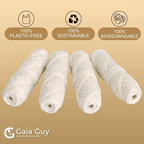 Gaia Guy Silk Dental Floss Refill | Unflavored Natural Silk | 4 spools x 33yds | Compostable, Sustainable & Biodegradable Silk Flossing Thread & Eco-Friendly Packaging