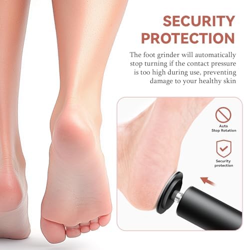 Ranrose Electric Foot Callus Remover: Rechargeable Electric Callus Remover for Feet, 2 in 1 Foot File Pedicure Tools with 20 Sandpaper Discs and 20 Nail Drill Bits, 6 Adjustable Speeds