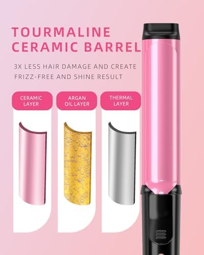 DORISILK Small Barrel Curling Iron for Short and Medium Hair，1 Inch Mini Curling Wand Travel Size，Dual Voltage Curling Iron for European and International Voltage