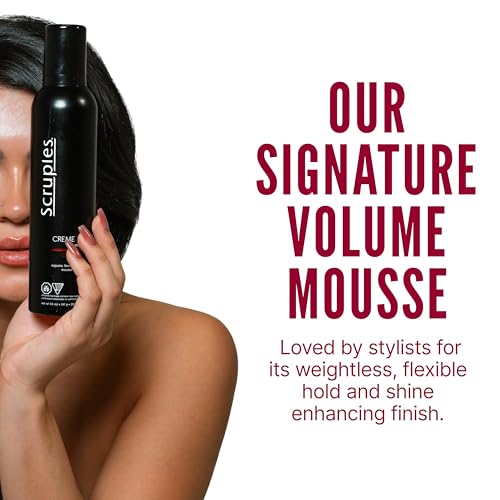 Scruples Creme Parfait Volumizing Foam - Rich & Weightless Styling Foam for Ultimate Smoothing Control, Hydration and Frizz-Free Hold - Alcohol-Free Volume Hair Mousse for Fine to Thick Hair (8.5 oz)