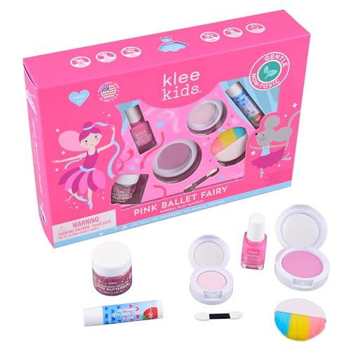 Luna Star Naturals Klee Kids Deluxe Play Makeup Kit. Gentle and Non-Toxic. Made in USA. (Pink Ballet Fairy)