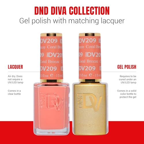 DND Diva Gel Polish Set, First Class Collection, UV/LED GelPolish and Air Dry Nail Lacquer, Matching Chip-Free Polish Duo, 0.5 Fl Oz Each