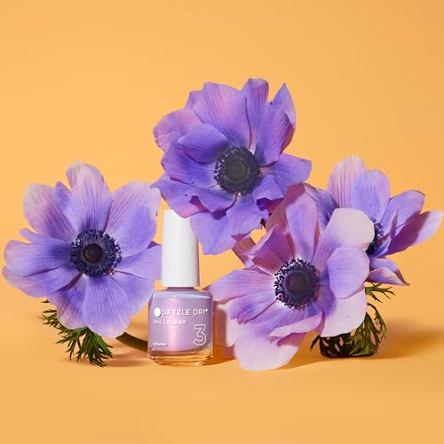 Dazzle Dry Nail Lacquer (Step 3) - Lovely Lilac - A pale purple with a pink shimmer effect. Full coverage shimmer. (0.5 fl oz)