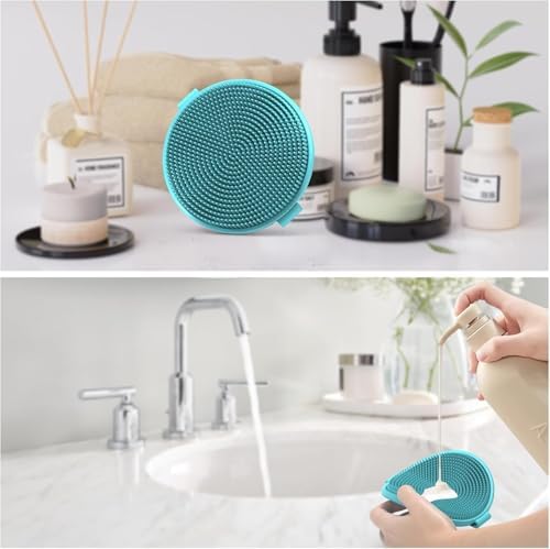 Silicone Body Scrubber Brush - Gentle Exfoliating and Lather Well - Fast-Drying, Hygienic, BPA-Free Silicone Body Exfoliator for Sensitive Skin, Men & Women
