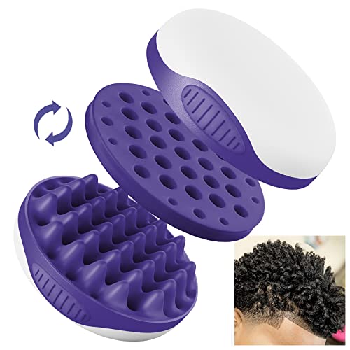 Silicone Brush for Curly, Afro, and Wavy Hair - Two-Sided Wave Tool for Long and Short Styles, Large and Small Curl Combs for Men, Women, Boys, and Girls - Purple, 1 Pcs