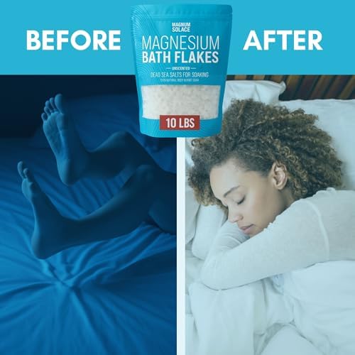 Magnesium Flakes for Bath - Magnesium Chloride Flakes - Dead Sea Salts for Soaking, 10 LBS