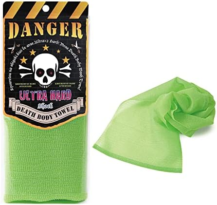 Extra Rough, Exfoliating Washcloth [Made in Japan] Exfoliating Towel Special Texture Makes Fluffy Foam Lather, Back Scrubber, Dead Skin Cell Remover [Loofah for Women and Men] (Green)