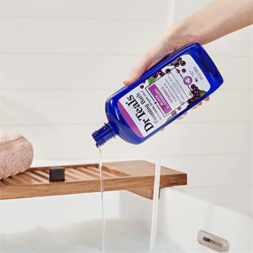 Dr Teal's Foaming Bath with Pure Epsom Salt, Black Elderberry with Vitamin D, 34 fl oz (Pack of 4)