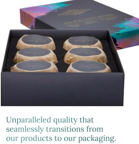 Crystal Bath Bombs (6 Pack) Luxurious Aromatherapy Bath Bombs Enriched with Nourishing Bath Salts for Silky Smooth Skin & Pleasantly Scented for an Immersive Zen-Like Experience