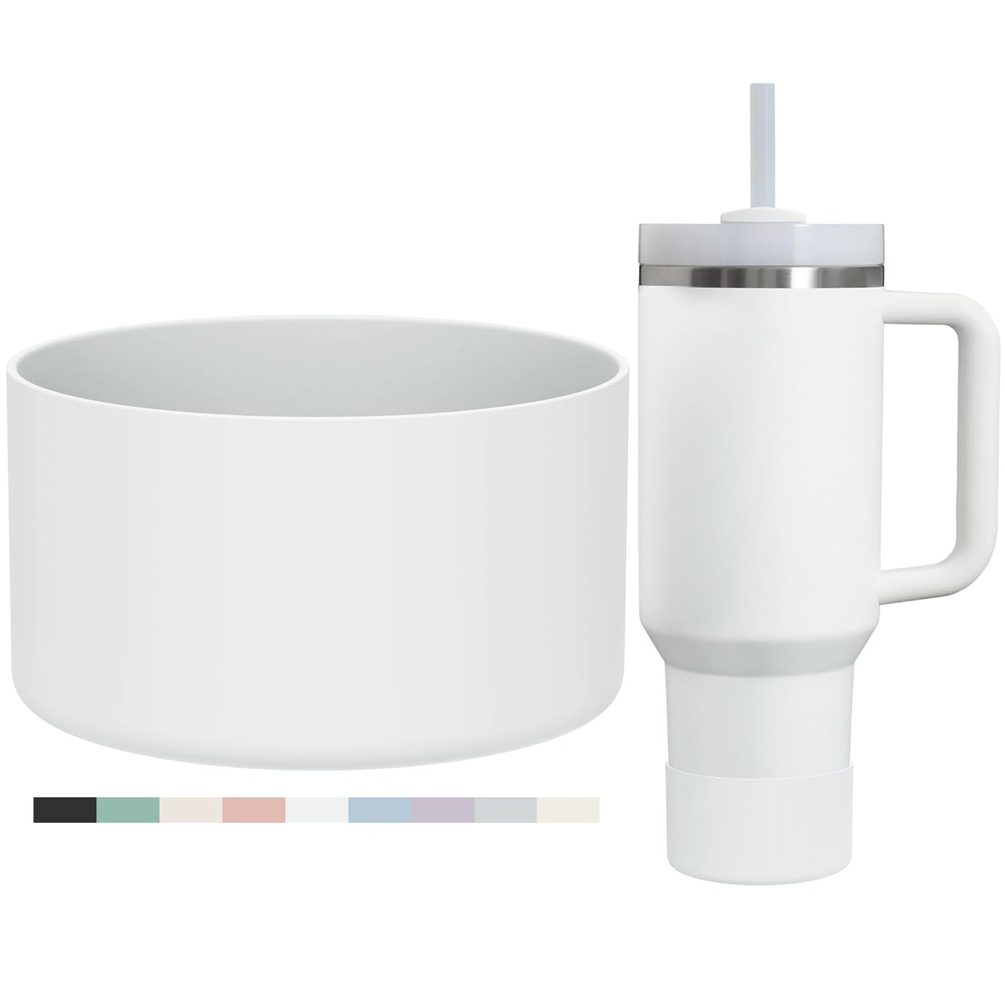 Affute Protective Silicone Boot for Stanley Quencher H2.0 40 30 20 oz & IceFlow Flip 30 20 oz, BPA Free Anti-Noise Anti-Scratch, Stanley Cup Protector Sleeve Cover Boot (Frost)