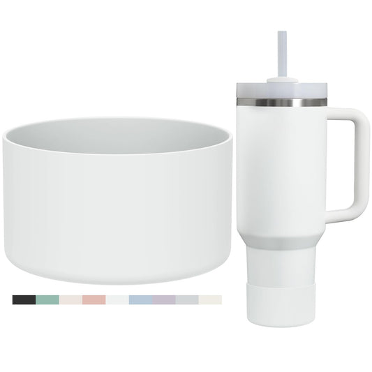 Affute Protective Silicone Boot for Stanley Quencher H2.0 40 30 20 oz & IceFlow Flip 30 20 oz, BPA Free Anti-Noise Anti-Scratch, Stanley Cup Protector Sleeve Cover Boot (Frost)