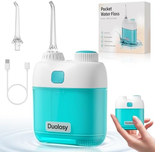 Portable Water Flosser, Cordless Oral Irrigator for Teeth, Mini Flossing Cleaning with Removable Tank, Travel Water Flosser with 3 Modes & IPX7 Waterproof