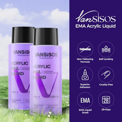 Acrylic Nail Kit Starter: Clear Acrylic Powder and Liquid Set Professional Nail Kit Acrylic Set with Nail Brush Nail Forms for Beginners Nail Art Designs Home DIY