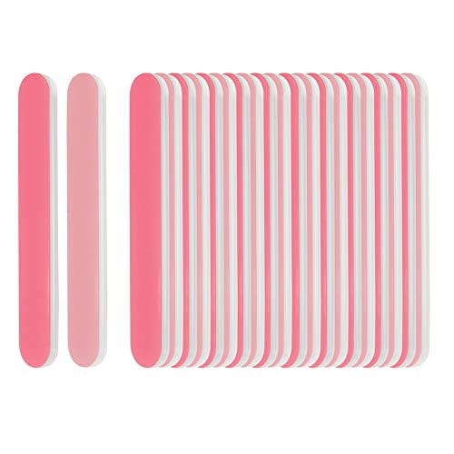 ForPro Professional Collection Mini Foam Board, Double-Sided Nail File, Pink, Black, 400/600 Grit, 3.5” l x .5” w, 50 Count