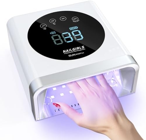 NAILGIRLS Cordless Rechargeable UV LED Nail Lamp, 150W UV Light for Gel Nail, Nail Lamps for Gel Polish with 4 Time Setting, Portable UV Nail Light, Professional Fast Curing Lamp for Salon