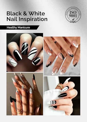 MelodySusie Thick Gel Nail Polish Set- 2 Pcs 15ML Black & White Gel Polish Set Soak Off UV LED White Gel Polish Christmas Gift for Women Nail Art Manicure Salon DIY Nail Design Decoration at Home