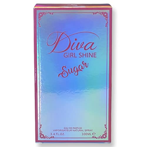 DIVA GIRL SHINE SUGAR - Eau de Parfum for Women - Notes of Tangerine, Honeysuckle, and Wild Berry - 3.4 Fl Oz