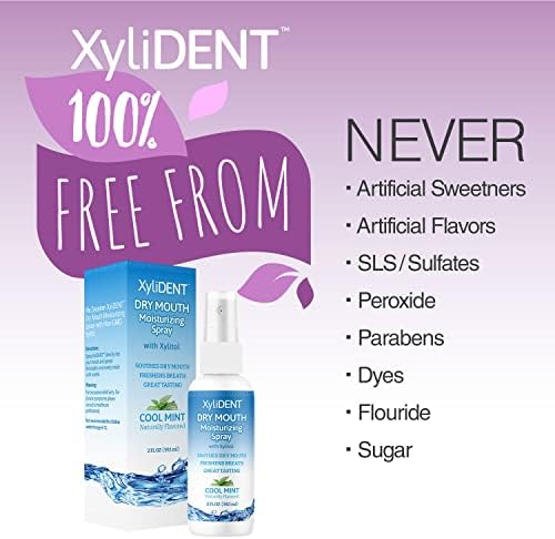 Nature's Stance XyliDENT Xylitol Dry Mouth Spray - Stimulates Saliva, Freshens Breath, Reduces Acid Production, Fast Acting Extended Relief, 2 Ounce (Cool Mint)