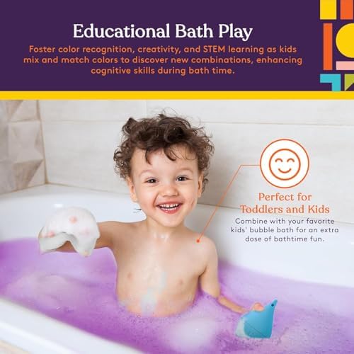 Special Supplies Color Bath Tablets for Kids, 100-Count, Dissolvable, Water Color-Changing Fun, Non-Staining Dye, Cute Toy Included