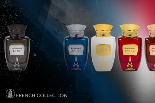 Al Haramain Noir French Collection for Unisex - Arabian Perfume for Women & Men - Long Lasting Fragrance with Bergamot, Lavender, Jasmine, Amber - Arabic Cologne - Eau De Parfum - 3.33 oz EDP Spray