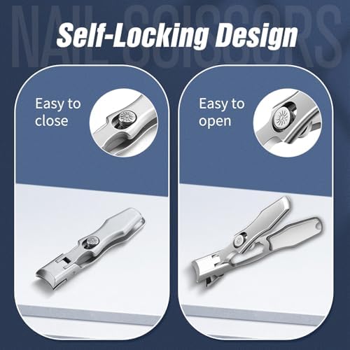 German Nail Clippers for Men, 2025 Upgraded Ultra Sharp Stainless Steel Nail Clippers for Thick Nails, The Luxurious Ultra Sharp Nail Clippers Set with Nail File for Seniors Men Women (Silver)