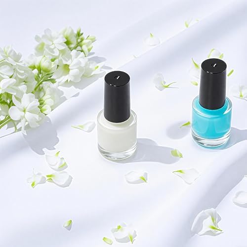 ZENFUN 50 Pack 5 ml Empty Nail Polish Bottles with Brush Cap, Clear Nail Polish Containers with 6 Funnel in Bulk, Glass Refillable Nail Bottles for Nail Art, Samples