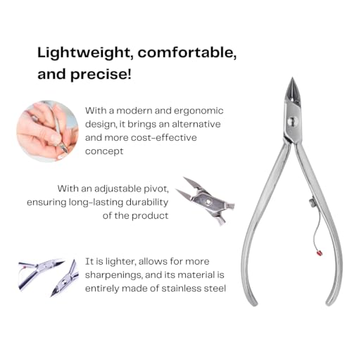 Cuticle Nipper MUNDIAL 777 Professional - Sharpened Nail Care Cuticle Trimmer for Manicure and Pedicure, Longer Stainless Steel Handle