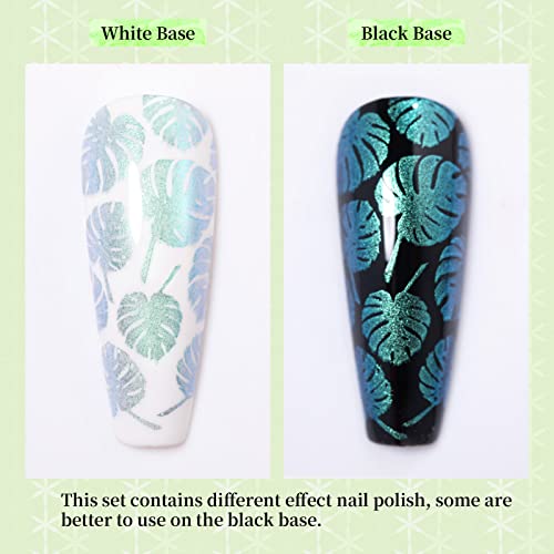 Born Pretty Nail Art Stamping Polish Holographic Chameleon Effect Fingernail Stamp Polish Set Manicure Print Nail Polish for Stamping Plates 24 Colors Bulk Nail Polish Set Gift Collection
