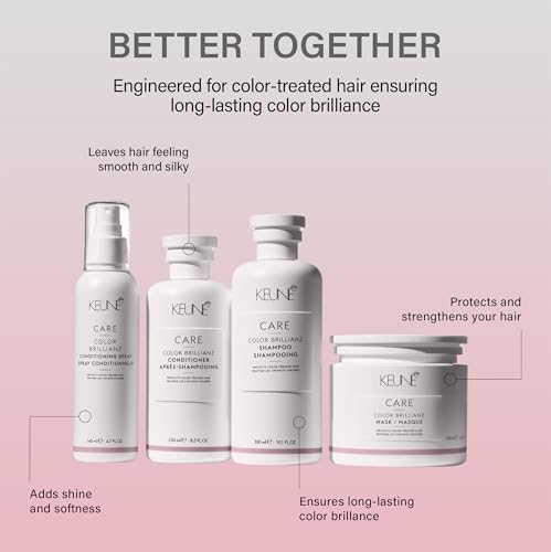 Keune Care Color Brillianz Shampoo, Color-Safe & UV-Protecting Cleanser for Color-Treated Hair, 10.1 Fl Oz