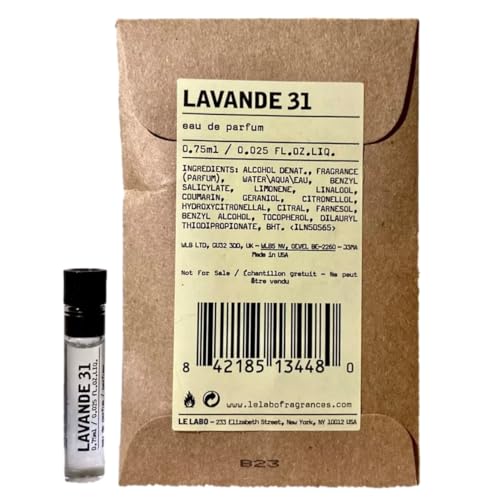 Le Labo LAVANDE 31 UNISEX Perfume EDP Vial 0.75 ml / 0.025 oz - (ONE SAMPLE VIAL PER ORDER) 4480