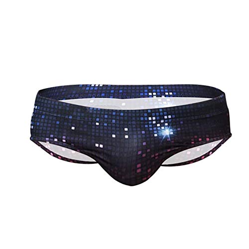 Mens Swimsuit Briefs Padded Swimwear Male Sexy Swimming Bikini Board Beach Surfing Swim Trunks (Laser,Tag XL (US L))