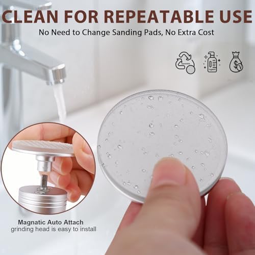 Kredioo Electric Foot Callus Remover Nano Glass Foot File German Technology Grinding Sanding Pedicure Tool for Feet Sensitive Skin Safe Adjust Speed R/F Direction Remove Thick Toe Nails