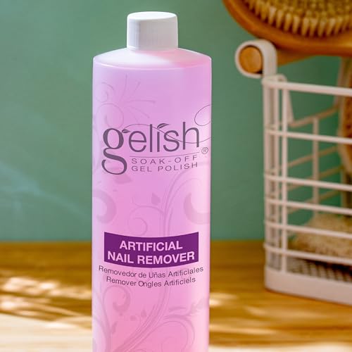 Gelish Artificial Nail Remover – Soak-Off Polish Remover for Fast, Gentle Removal, Prevents Drying, and Maintains Healthy Nails. Ideal for Professional and At-Home Use (16 oz)