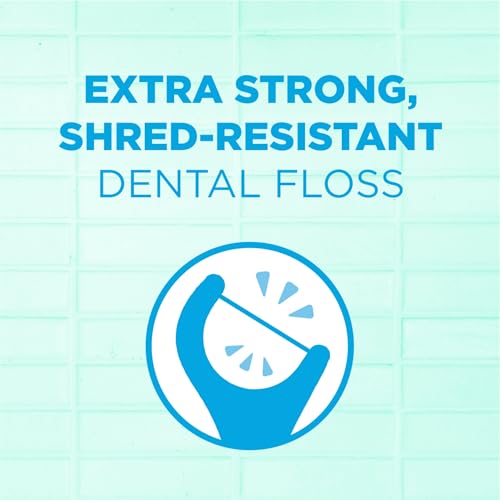 GUM Advanced Care Floss Picks - Dental Flossers for Adults with Vitamin E and Fluoride - Extra Strong Shred-Resistant Dental Floss, Easy Grip Handle, Fresh Mint Flavor, 150 Count