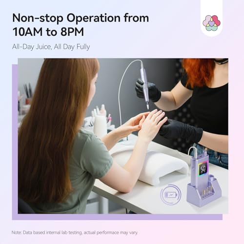 SAVILAND Advanced 50000 RPM Nail Drill Professional: 10S Fast Removal Electric Nail File Portable Nail Filer Electric with Rechargeable Electric Nail Drill Bits Pro Acrylic Nail Manicure Nail Tools