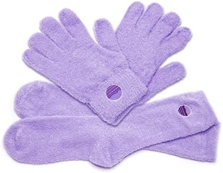 Moisturizing Socks and Gloves Set | Purple Fuzzy Socks and Gloves with Aloe and Vitamin E for Women | Women's Gifts for Self-Care