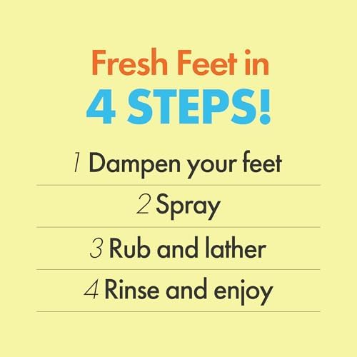 Daily Foaming Foot Shampoo | Moisturizing Foamy Foot Shampoo Spray w/Tea Tree Oil | Athletes Foot Spray Wash Foot Odor Eliminator w/Gentle Exfoliation | Smelly Feet Solutions (10.34 fl oz)