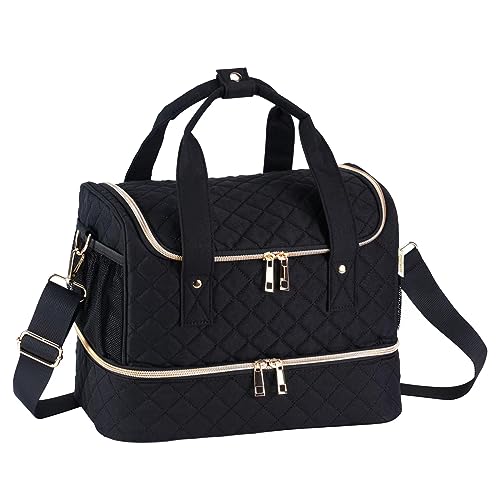 Nail Polish Organizer Case,Nail Storage Organizer Holds Nail Lamp & 50 Bottles Nail Polish,Travel Nail Tech Case,Nail Kit Organizer Bag Fits Nail Supplies & Manicure Tools,Black (Patented)