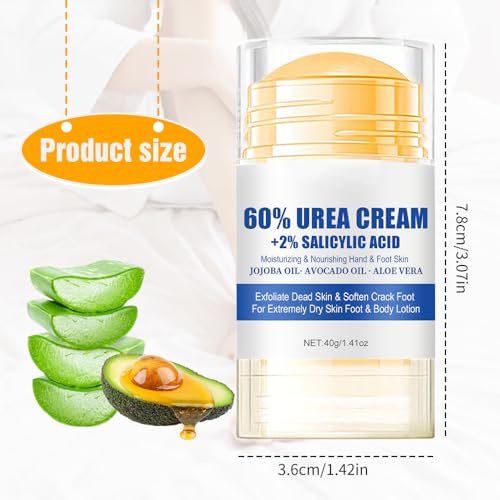 60% Urea Hydrating and Anti-Cracking Foot Cream, 2025 Upgraded Moisturising and Relieves Cracking and Dryness Foot Cream, Foot Lotion Heel Stick Repairs and Hydrates Dry and Cracked Feet and Hand (1)