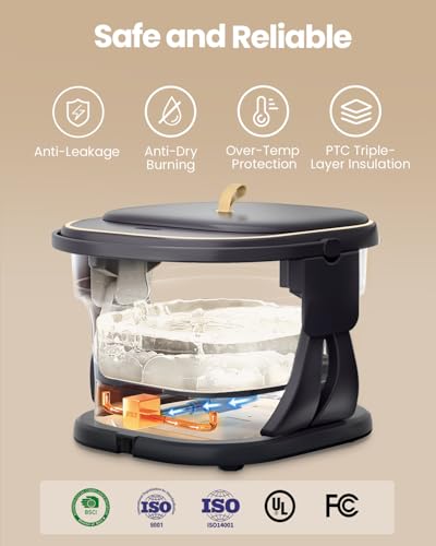 Puboo Collapsible Foot Spa with Heat and Remote – Electric Foot Bath Massager with 16 Motorized Rollers, Adjustable Temperature, Compact Design – Ideal Gift for Home Wellness & Stress Relief