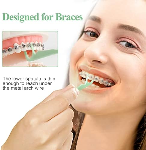 500 Count Orthodontic Flossers for Braces with Floss Dispenser, Braces Flossers for Adults & Kids, Floss Picks for Braces Fits Under Arch Wire, No Break & No Shred Floss, 100 Count Bag (Pack of 5)