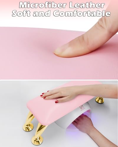 Arm Rest for Nails, Largest Nail Arm Rest Hand Rest for Nails Tech, Non-slip Manicure Hand Rest Pillow, Made of Real Microfiber Leather