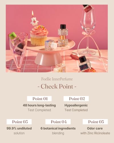 Foellie] eau de cherry blossom - Feminine Inner Beauty Perfume (for Underwear), Sweet Cherry blossom Scents Fragrance, 5ml(0.169 fl oz)