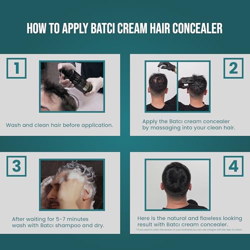BATCI Hair Concealer Cream – Instant Bald Spot Coverage & Root Touch-Up – Waterproof, Natural-Looking Scalp Concealer for Thinning Hair – Long-Lasting, Sweat-Proof, Easy to Apply – 50ml