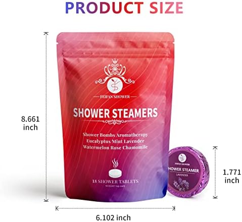 Shower Steamers Aromatherapy, 18-Pack Shower Bombs, Birthday Gifts for Wife Women Mom Her Daughter, Organic Eucalyptus Mint Rose Lavender Chamomile Watermelon Essential Oil, Gifts for Men