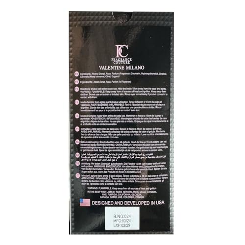 Perfume for Men Valentine Milano Eau de Toilette, 3.4 Fl Oz / 100ML, Masculine Cologne Natural Spray, Long Lasting Fragrance, Bold Fresh Scent for Daily & Night Use